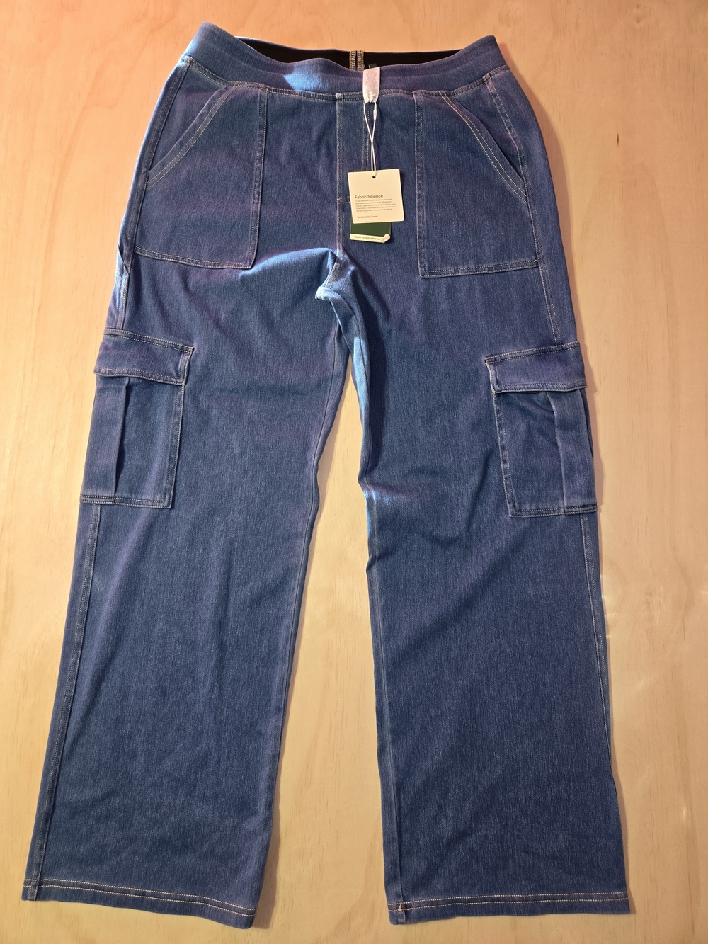 Halara Flex™ Mid Rise Straight Leg Denim Cargo Pants Jeans - Size L